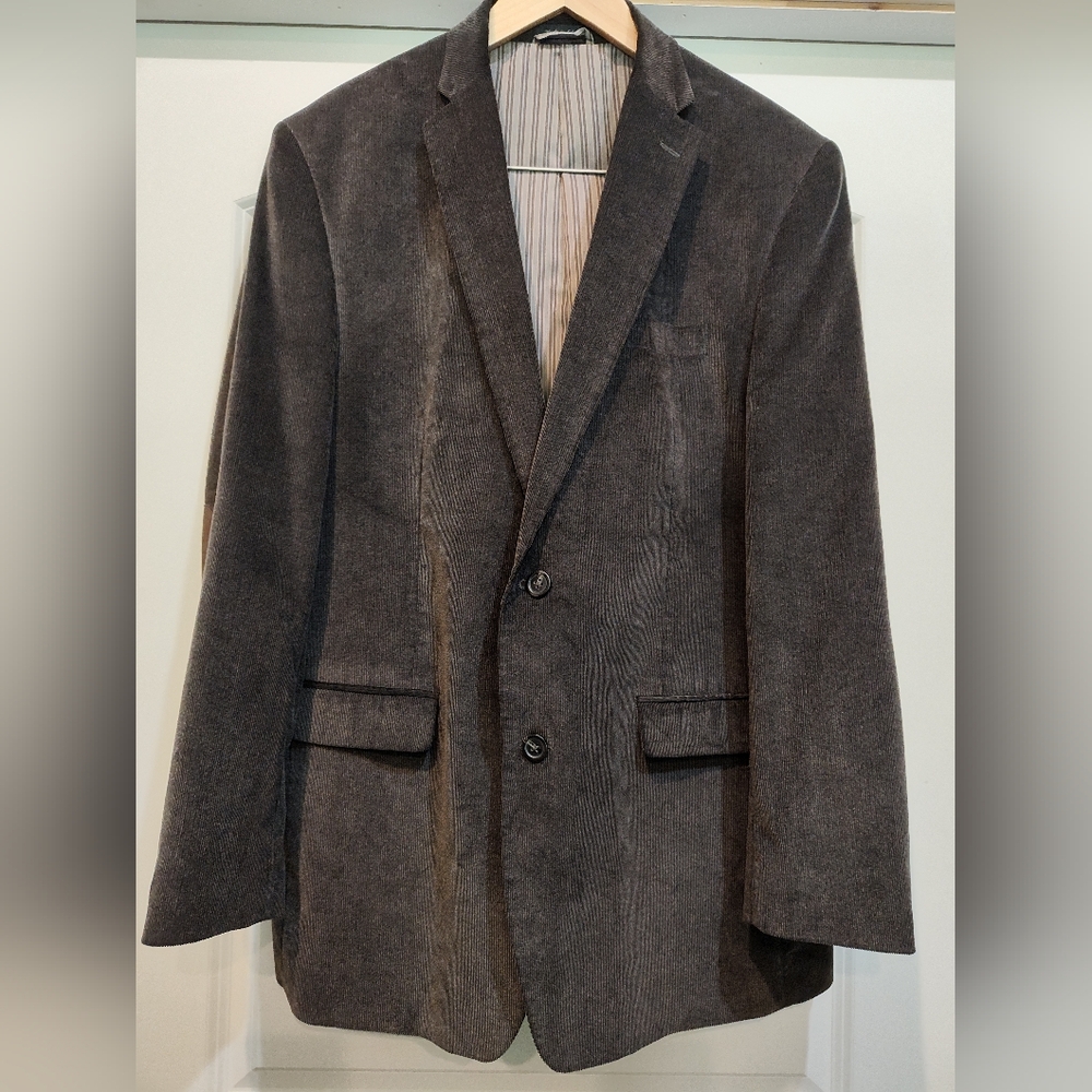 Chaps Dark Brown Corduroy Inside Pockets Sport Coat Dark Academia Professor